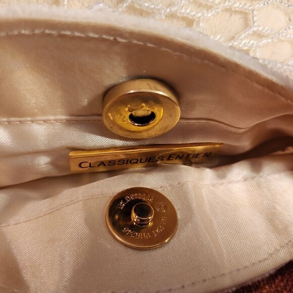 Vintage Cream/White Velvet Beaded Evening/Formal Purse/Bag - Gorgeous! - Picture 7 of 9